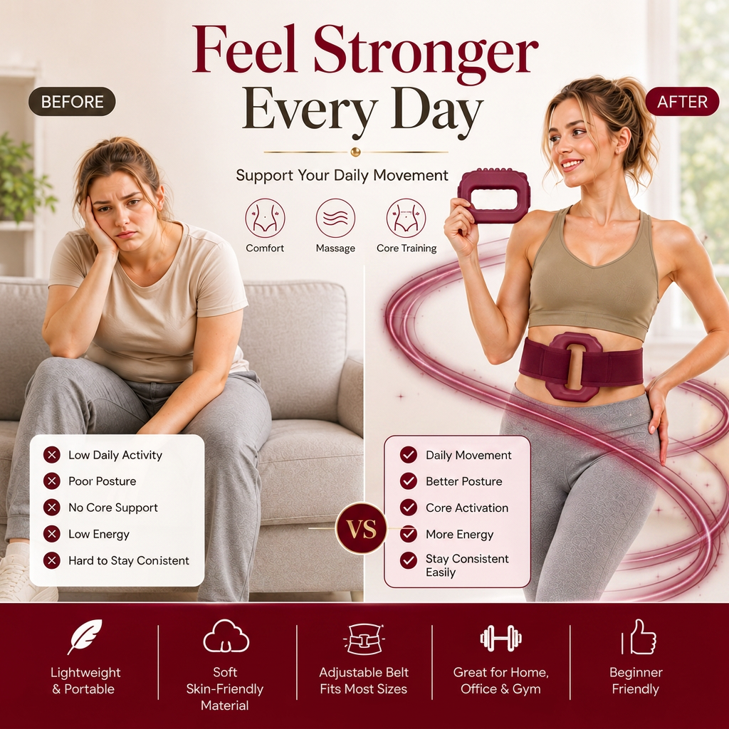 Before and after posture comparison while wearing the waist training kit